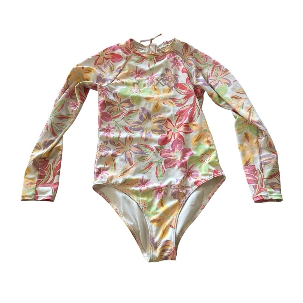 Roxy Pink and Yellow Rashguard Swimwear